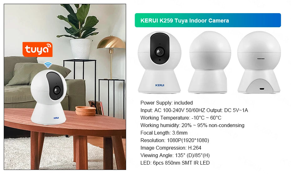 KERUI W181 Alarm System for Home WIFI GSM Alarm Support Alexa Tuya Smart Motion Sensor Door Sensor Detector Siren RFID